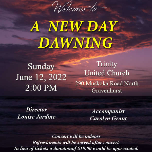 A New Day Dawning - Upcoming Concert on June 12, 2022