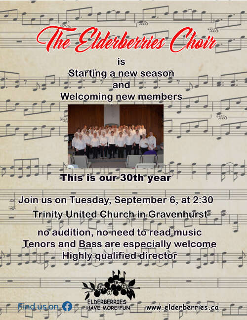 Elderberries Choir Practices Starting Again